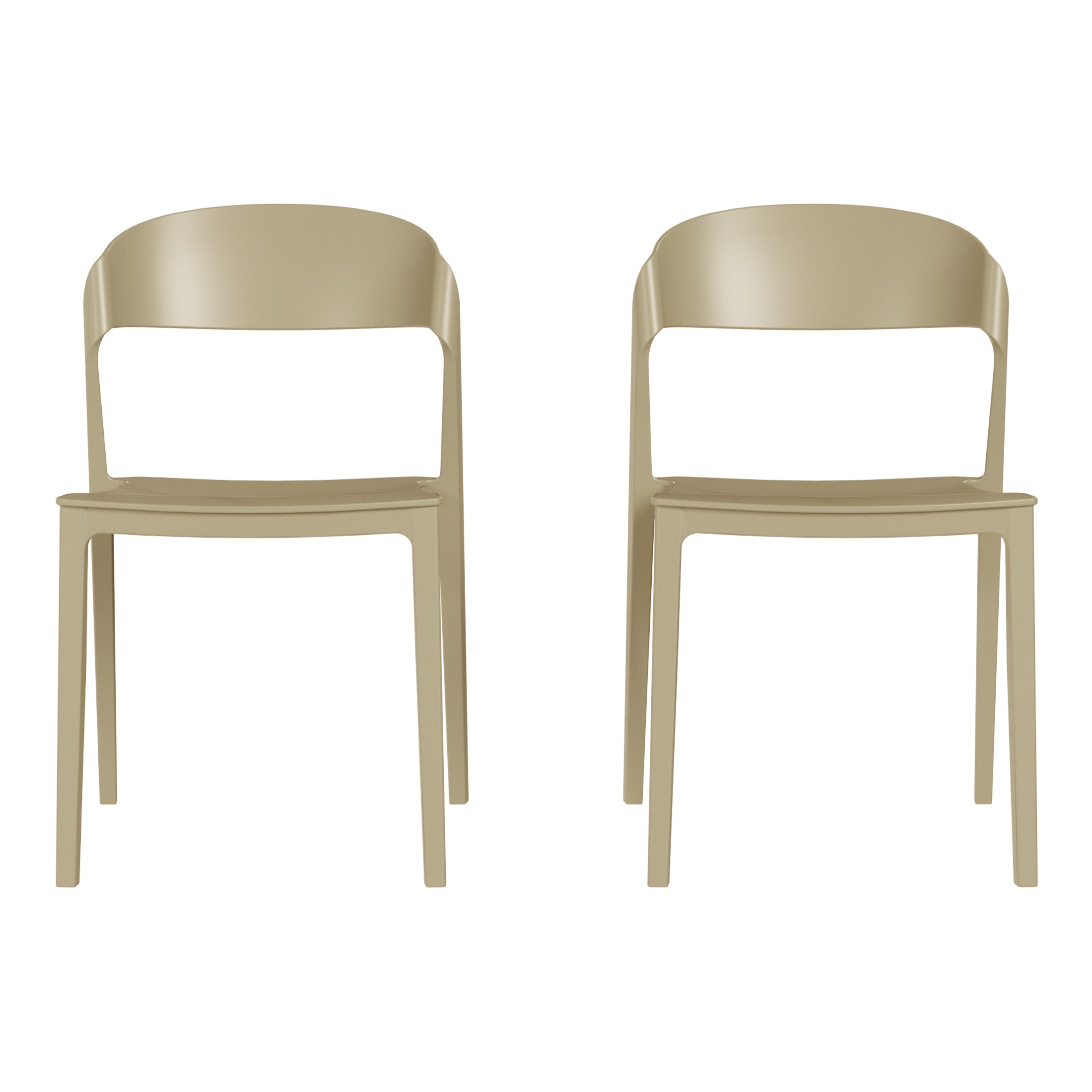 Patio Stacking Dining Side Chair (Set of 2)