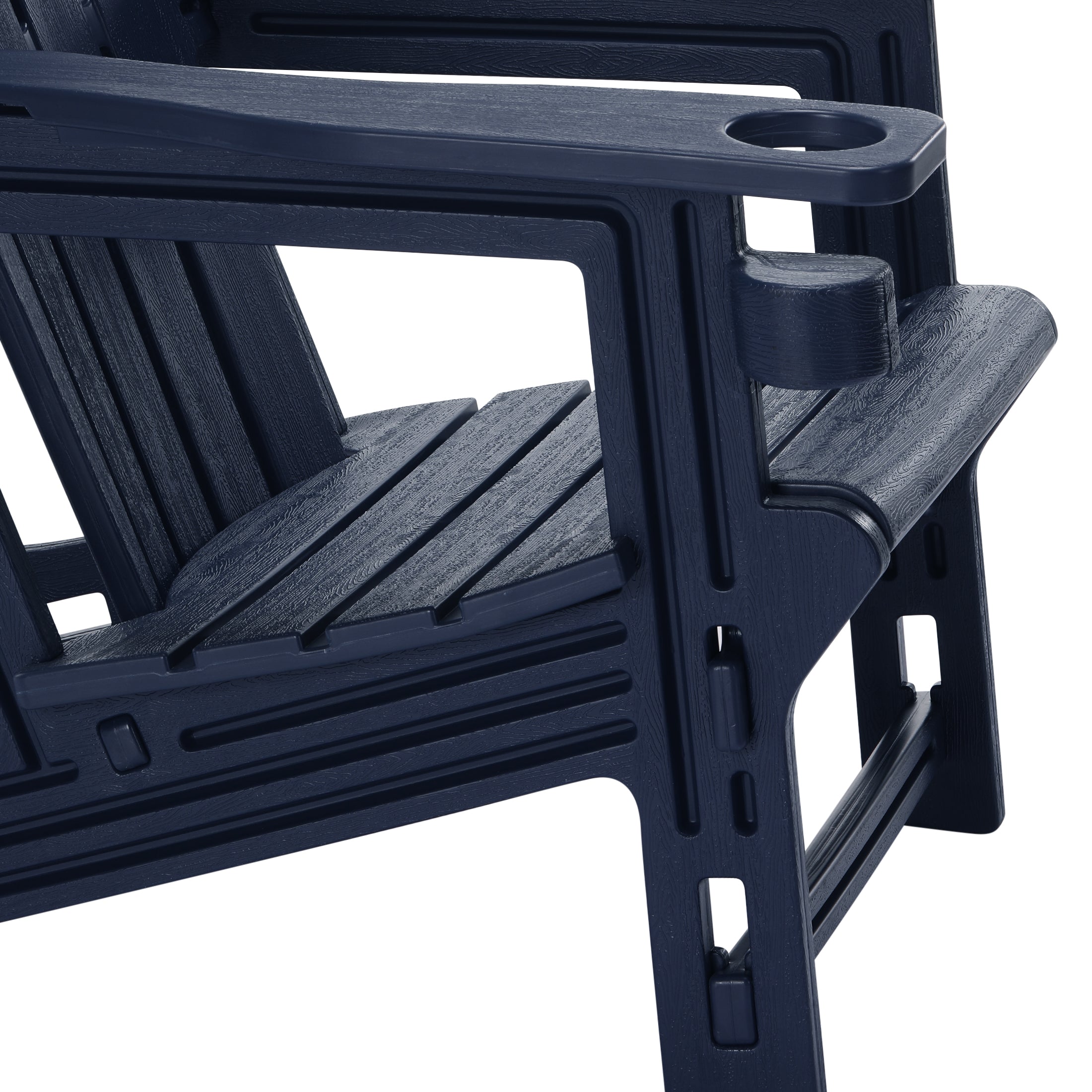Set of Snap'n Lock Adirondack Chairs with Connecting Wedge Table (No Tools or Hardware)