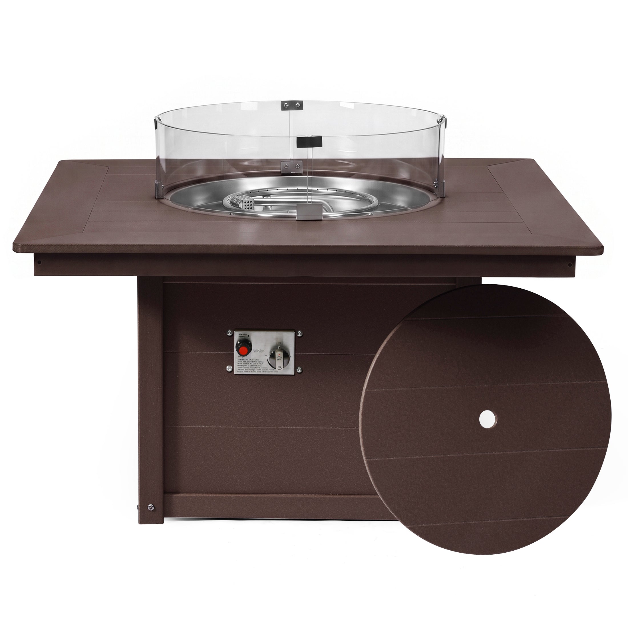 Sedona Square 42" Fire Pit Table