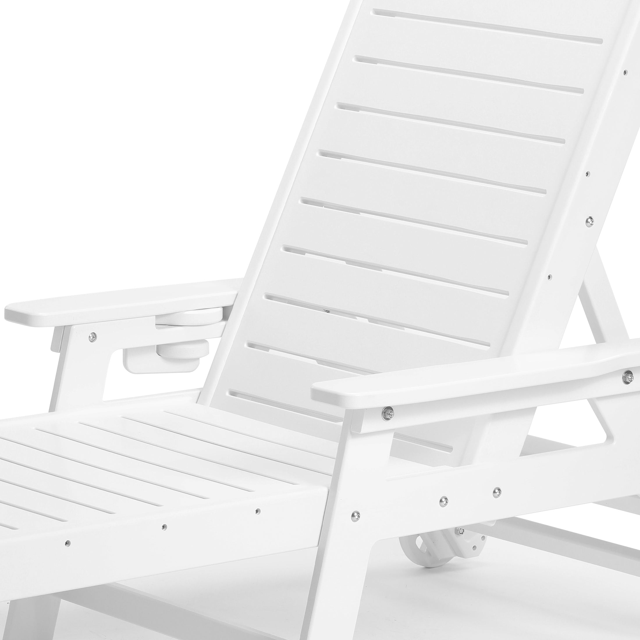 Santa Barbara Reclining Chaise Lounge with Cup Holder and Wheels