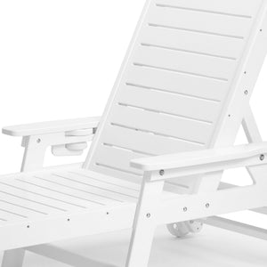 Santa Barbara Reclining Chaise Lounge with Cup Holder and Wheels