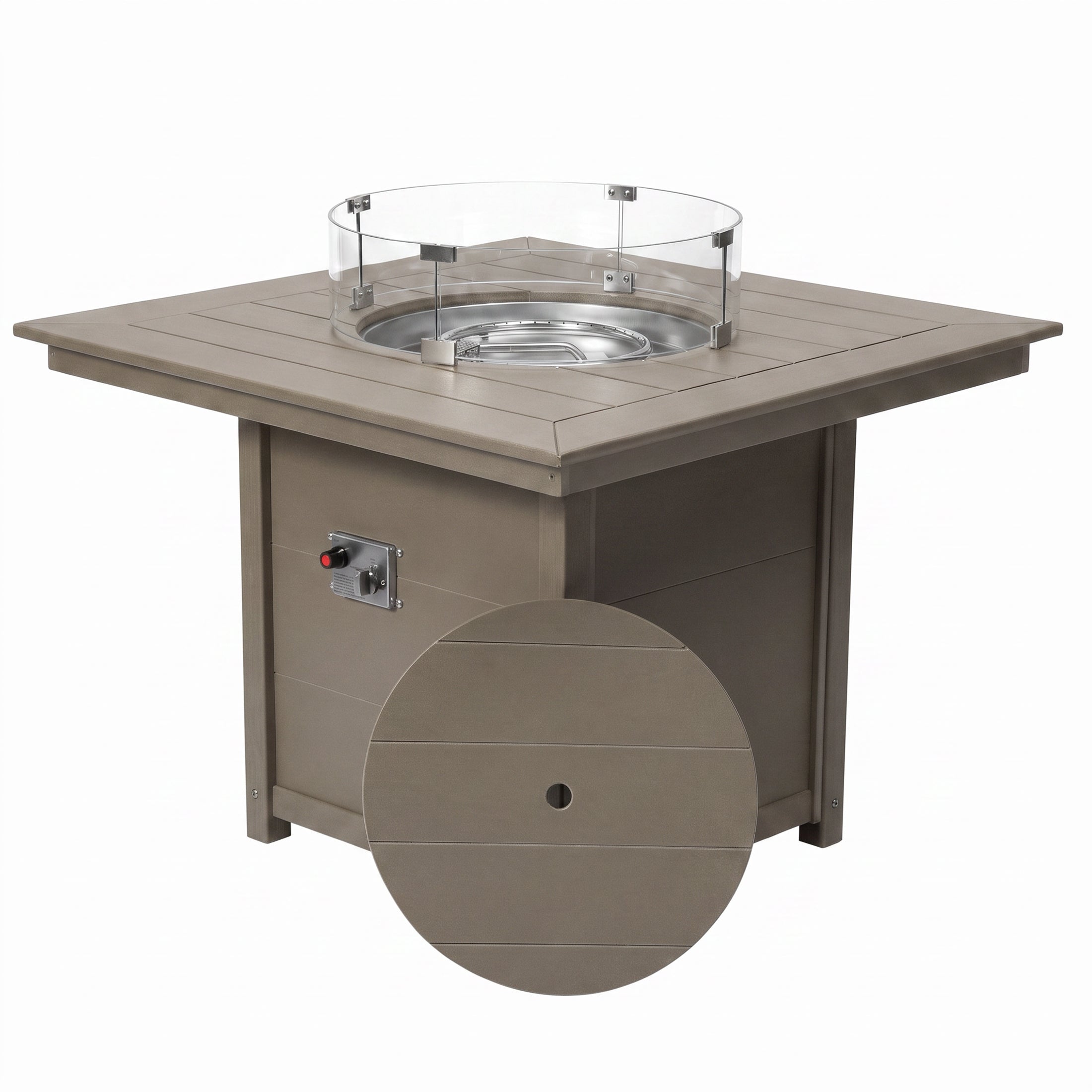 Sedona Square 42" Dining Fire Pit Table
