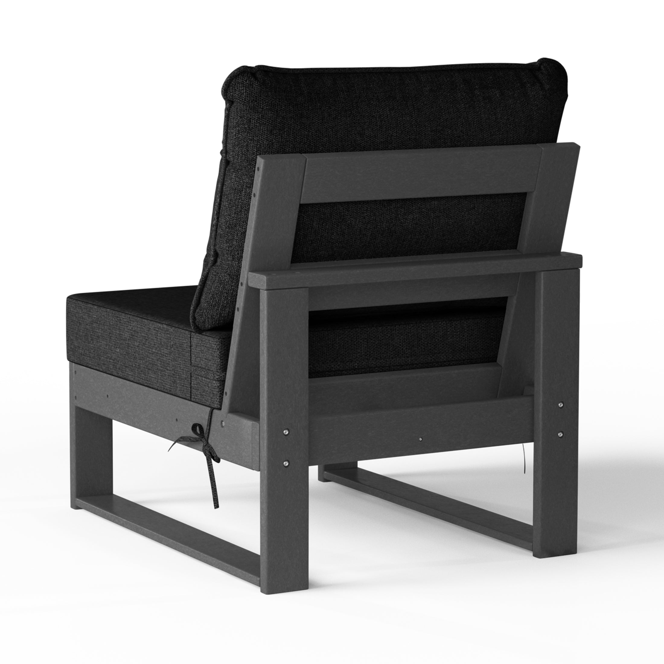 Signature All-Weather Outdoor Modular Deep Seating Cushioned Side Chair (Center Sectional Seat)