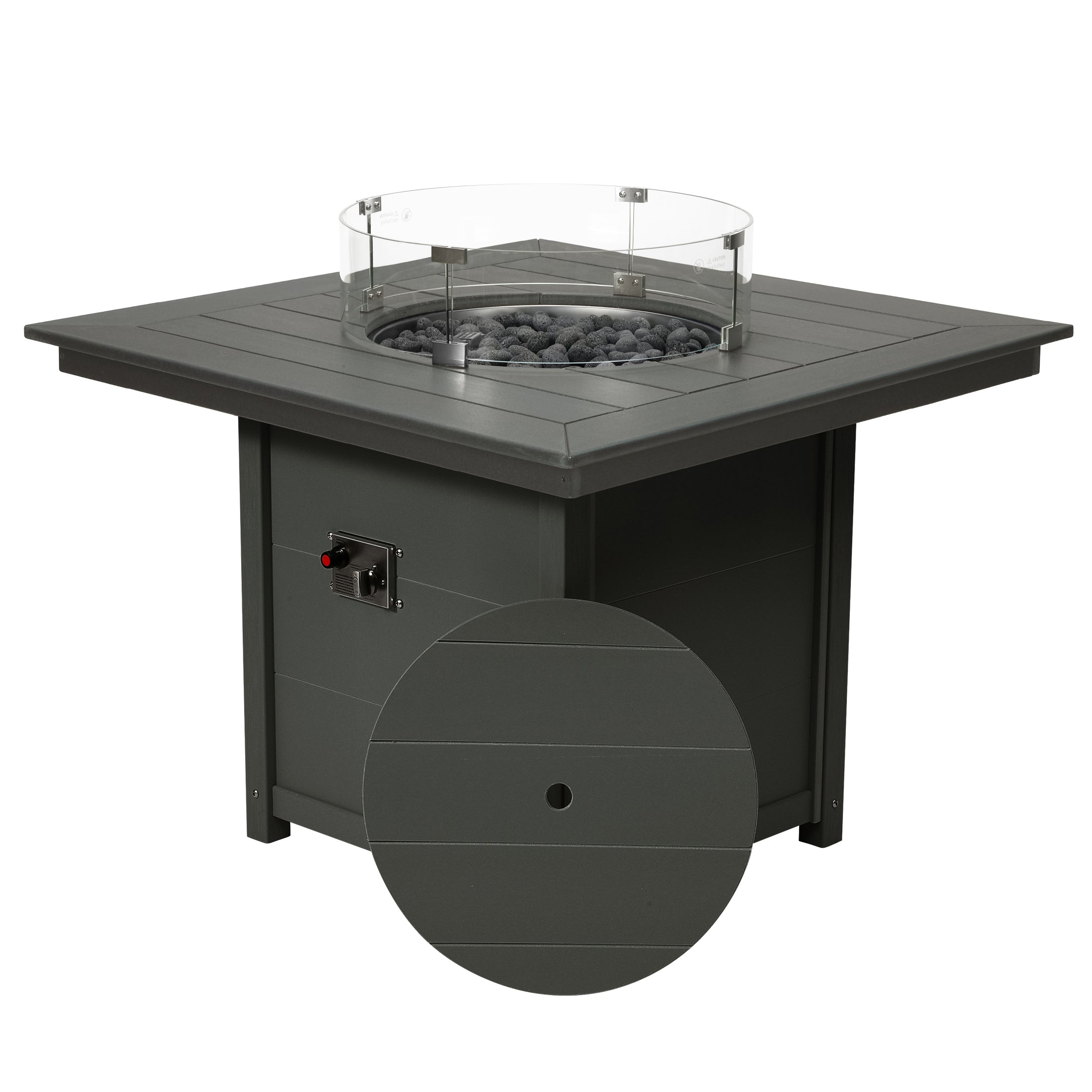Sedona Square 42" Dining Fire Pit Table