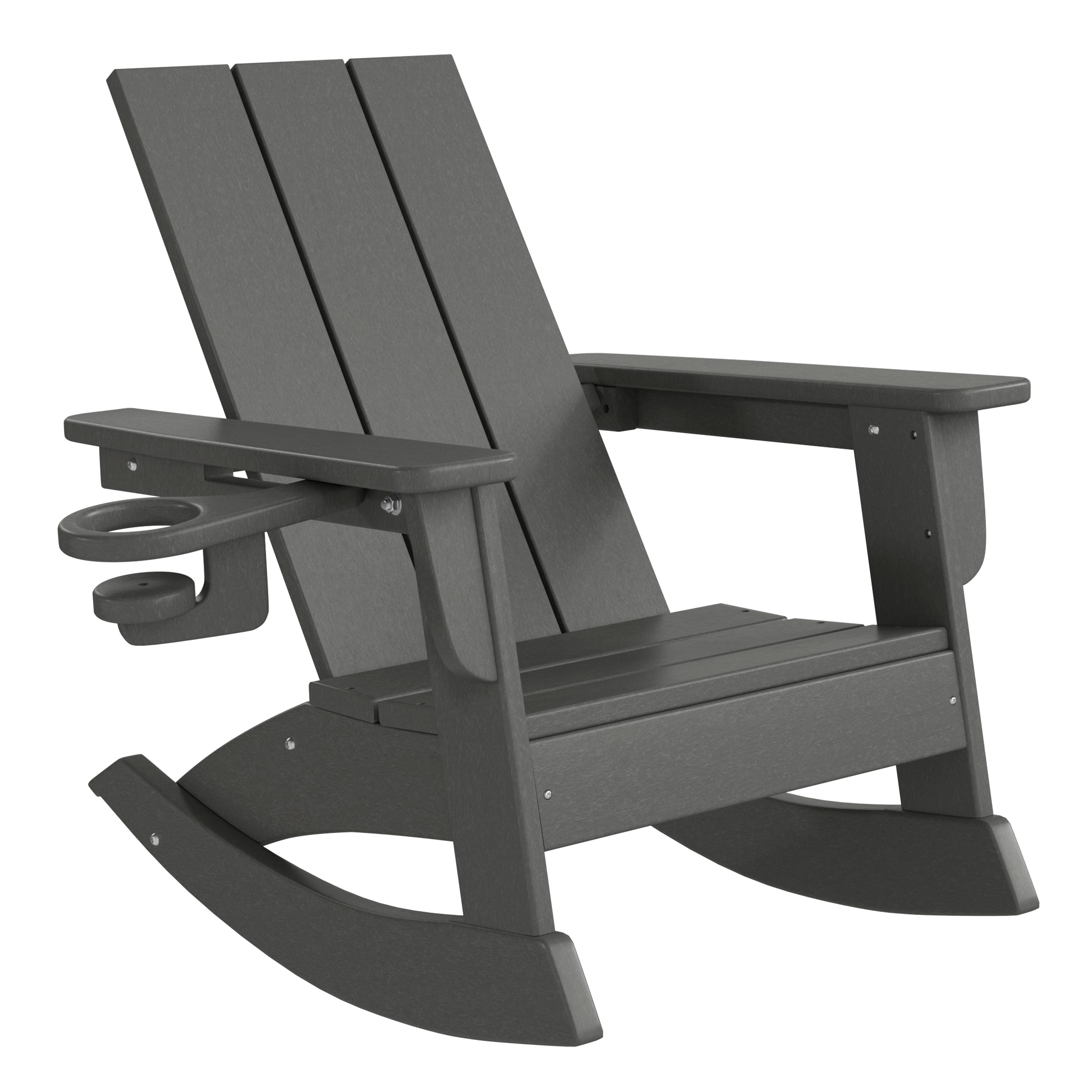 Tiny Terraces Kids Modern Adirondack Rocking Chair with Cup Holder (Set of 2)