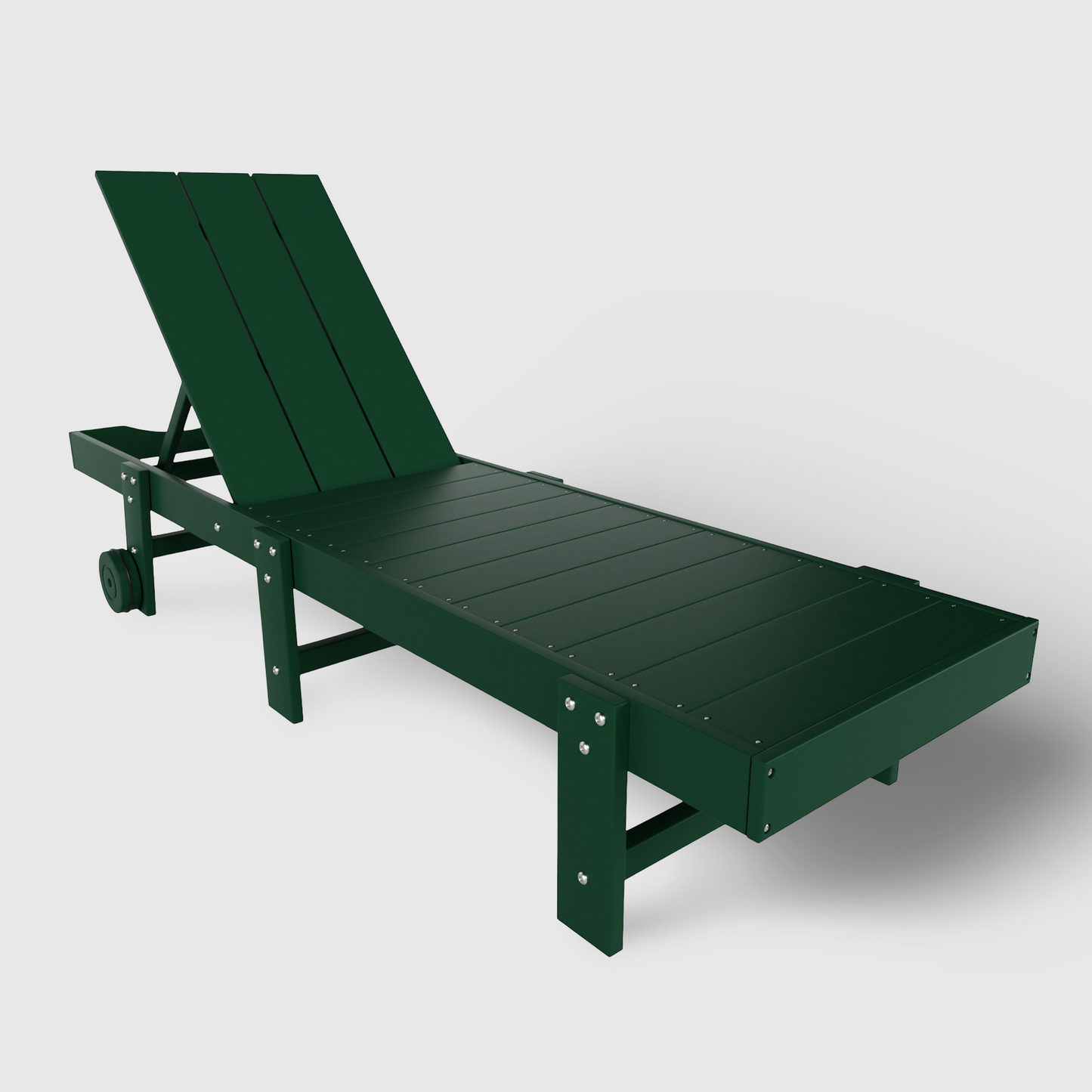 POLYTRENDS™ Malibu Modern All-Weather Outdoor Reclining Sun Lounger With Wheels