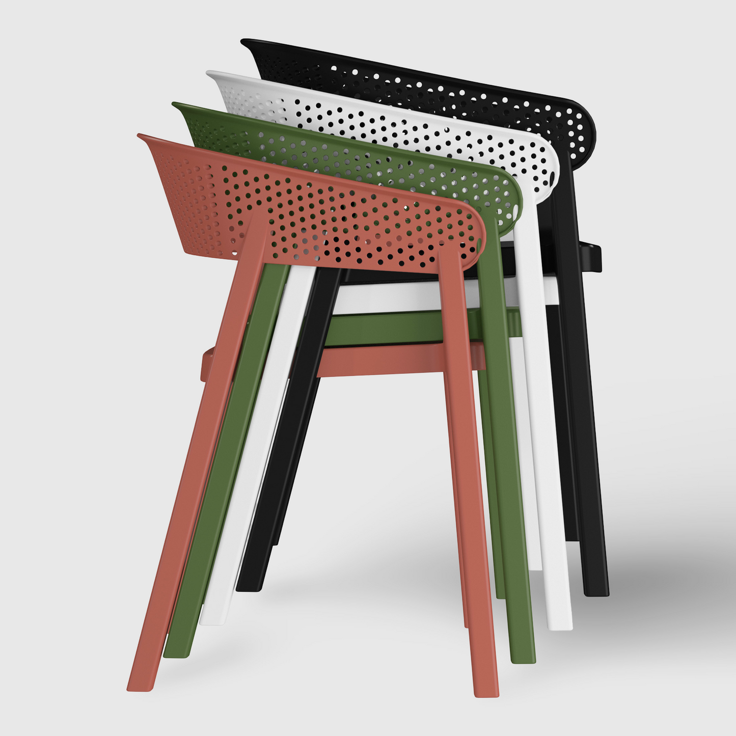 POLYTRENDS™ Copenhagen Luftig All-Weather Indoor/Outdoor Stackable Dining Armchair (Set of 2)