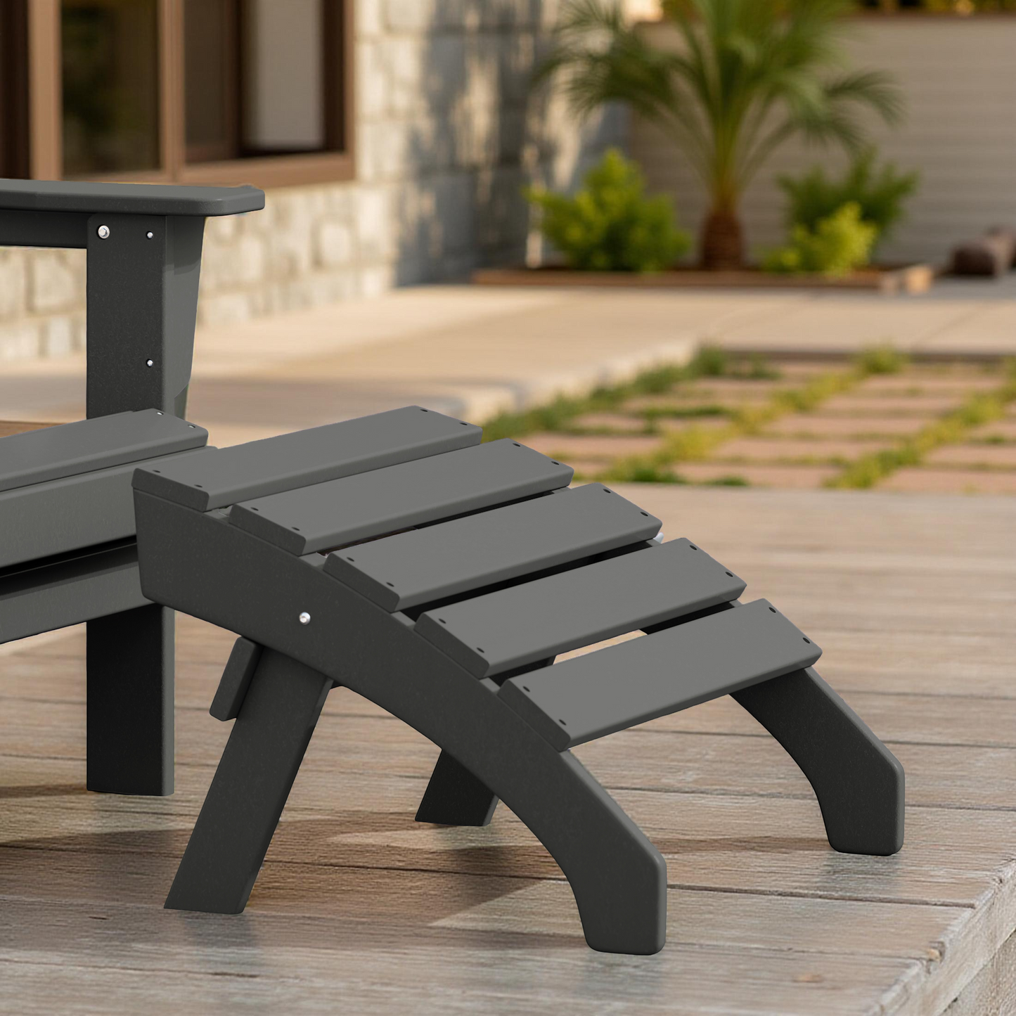POLYTRENDS™ Westport All-Weather Outdoor Adirondack Folding Foot Rest/Ottoman