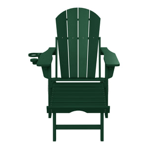 Chatham Folding Adjustable Adirondack Chair with Cup Holder and Hideaway Ottoman