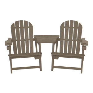 Set of Snap'n Lock Adirondack Chairs with Connecting Wedge Table (No Tools or Hardware)