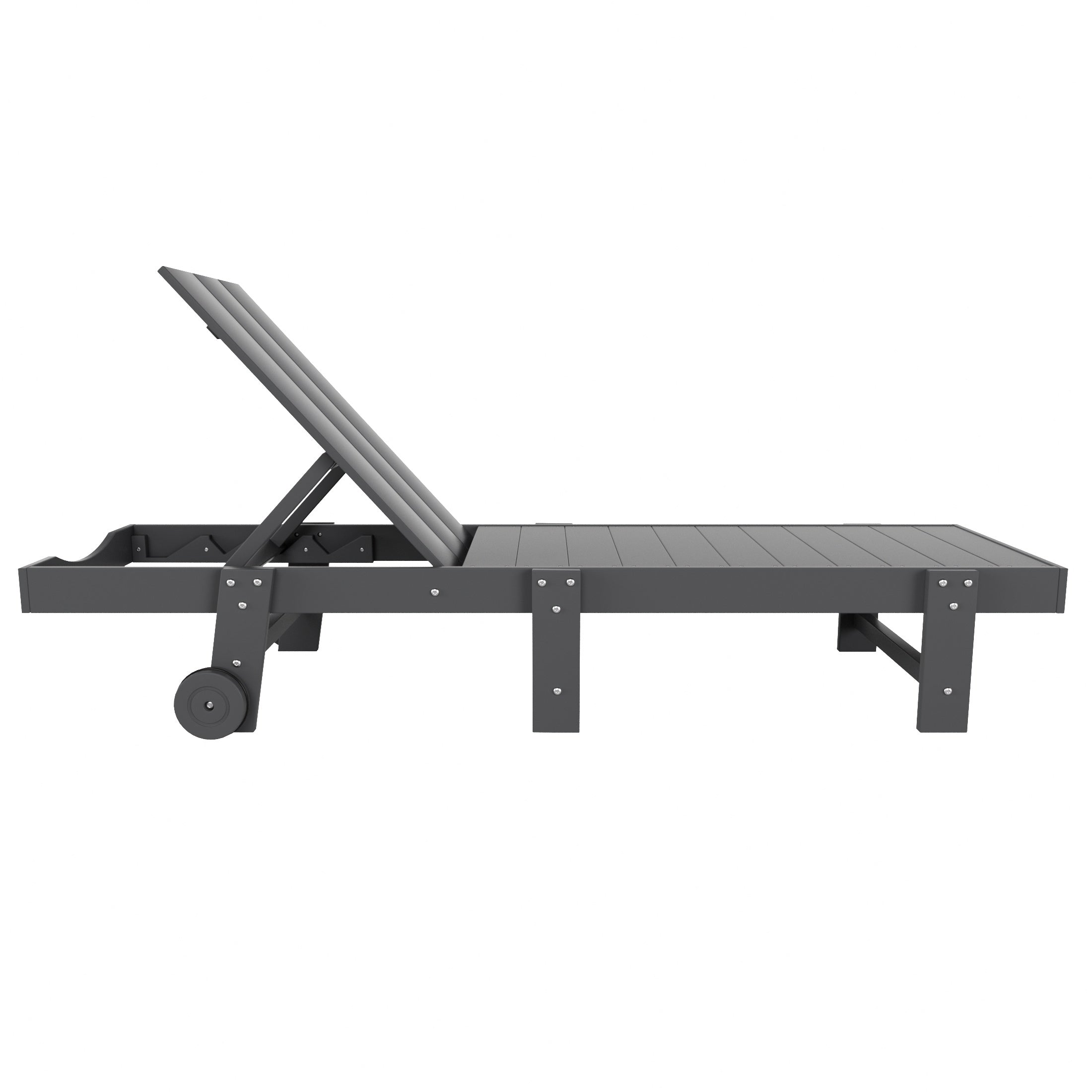 Malibu Modern All-Weather Outdoor Reclining Sun Lounger With Wheels