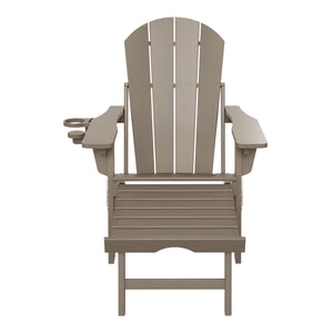 Chatham Folding Adjustable Adirondack Chair with Cup Holder and Hideaway Ottoman