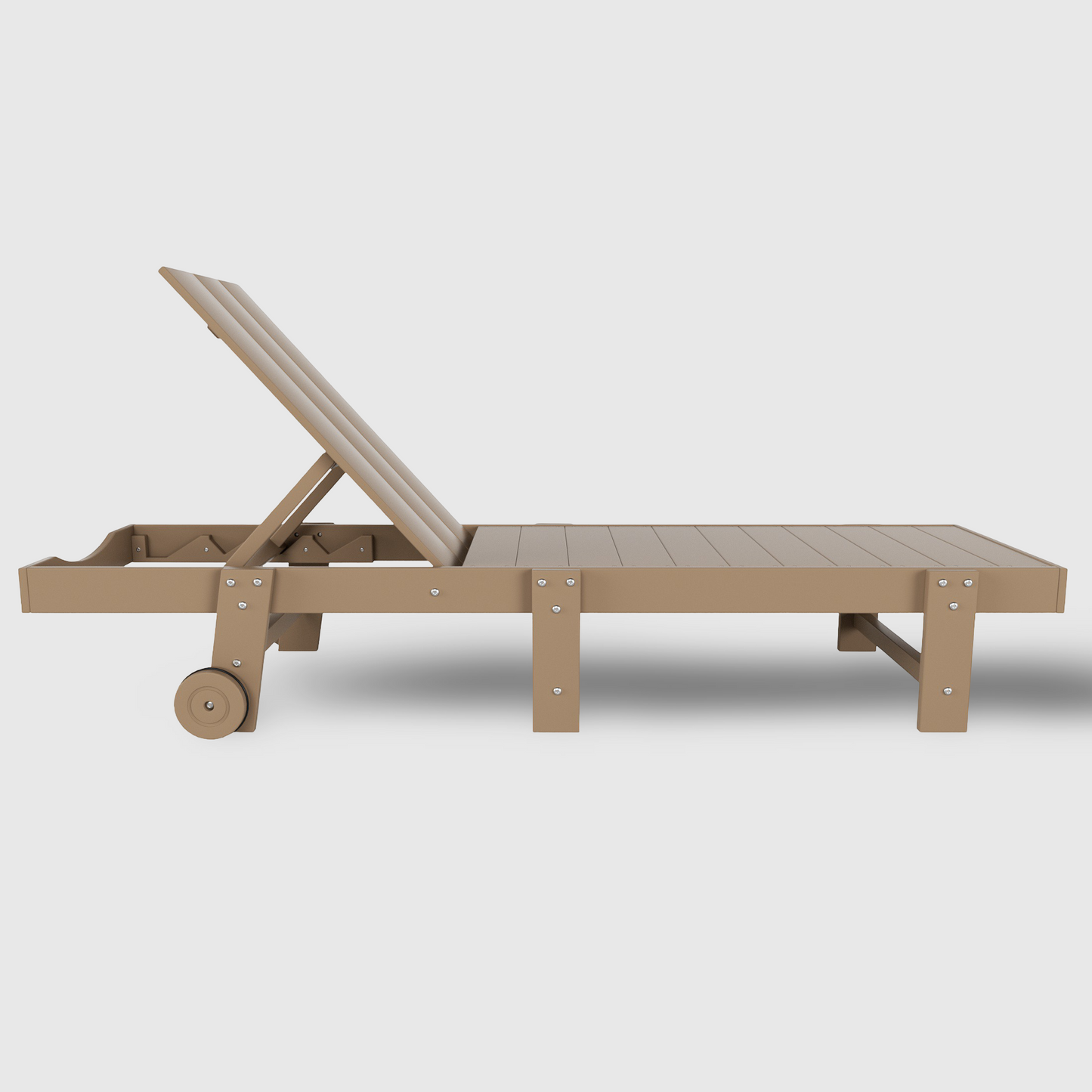 POLYTRENDS™ Malibu Modern All-Weather Outdoor Reclining Sun Lounger With Wheels