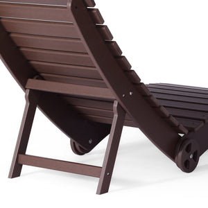 Key West Folding Pool Lounge Chair with Wheels