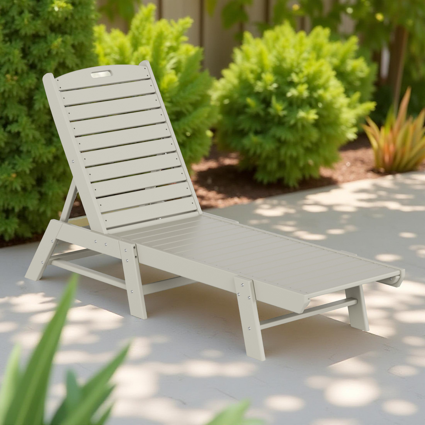 POLYTRENDS™ Santa Monica All-Weather Outdoor Reclining Sun Lounger