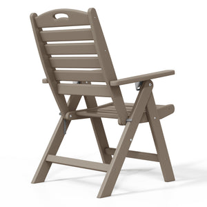 Aarhus All-Weather Outdoor Patio Folding Tall Back Dining Chair (38" High)