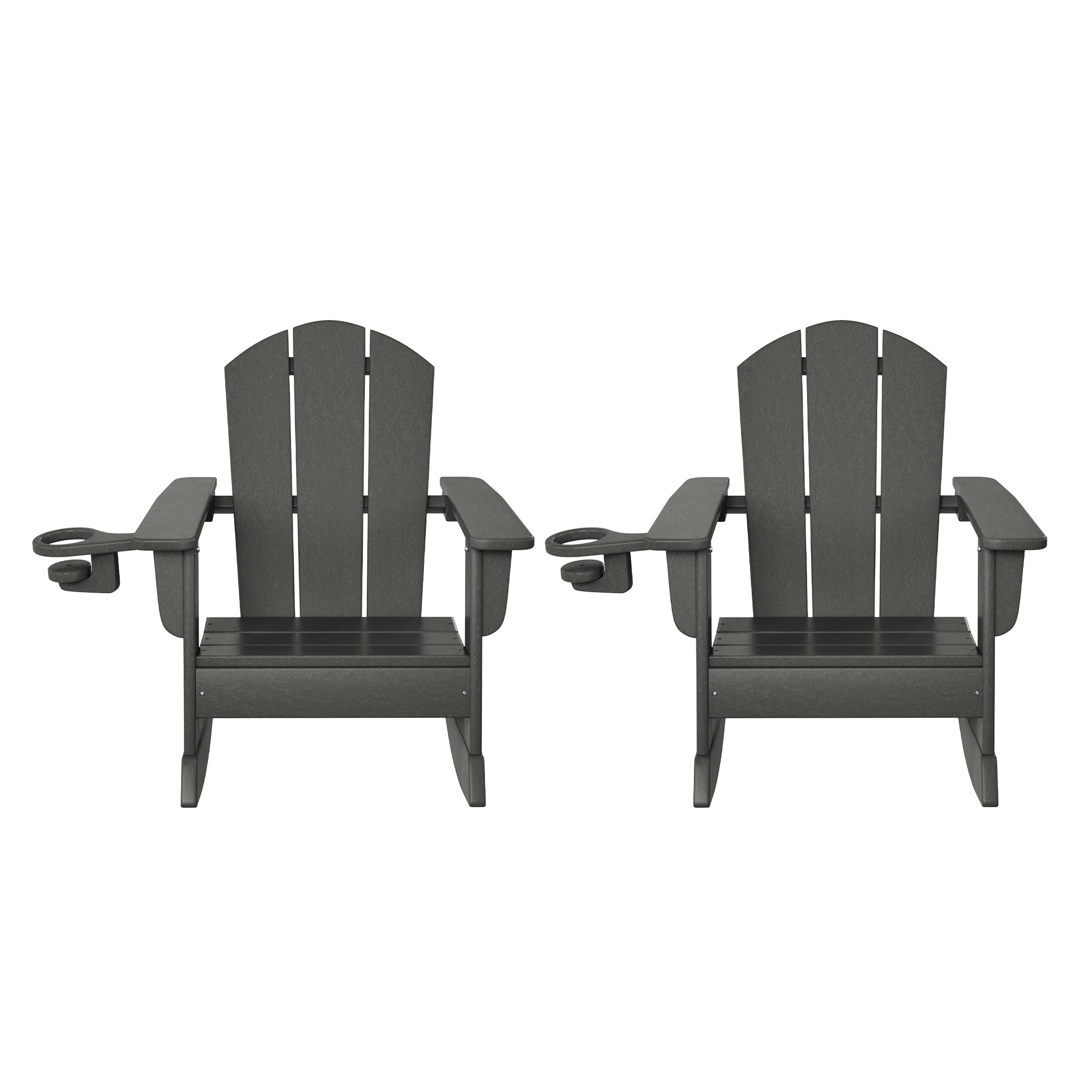 Tiny Terraces Kids Adirondack Rocking Chair with Cup Holder (Set of 2)