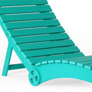 Key West Folding Pool Lounge Chair with Wheels