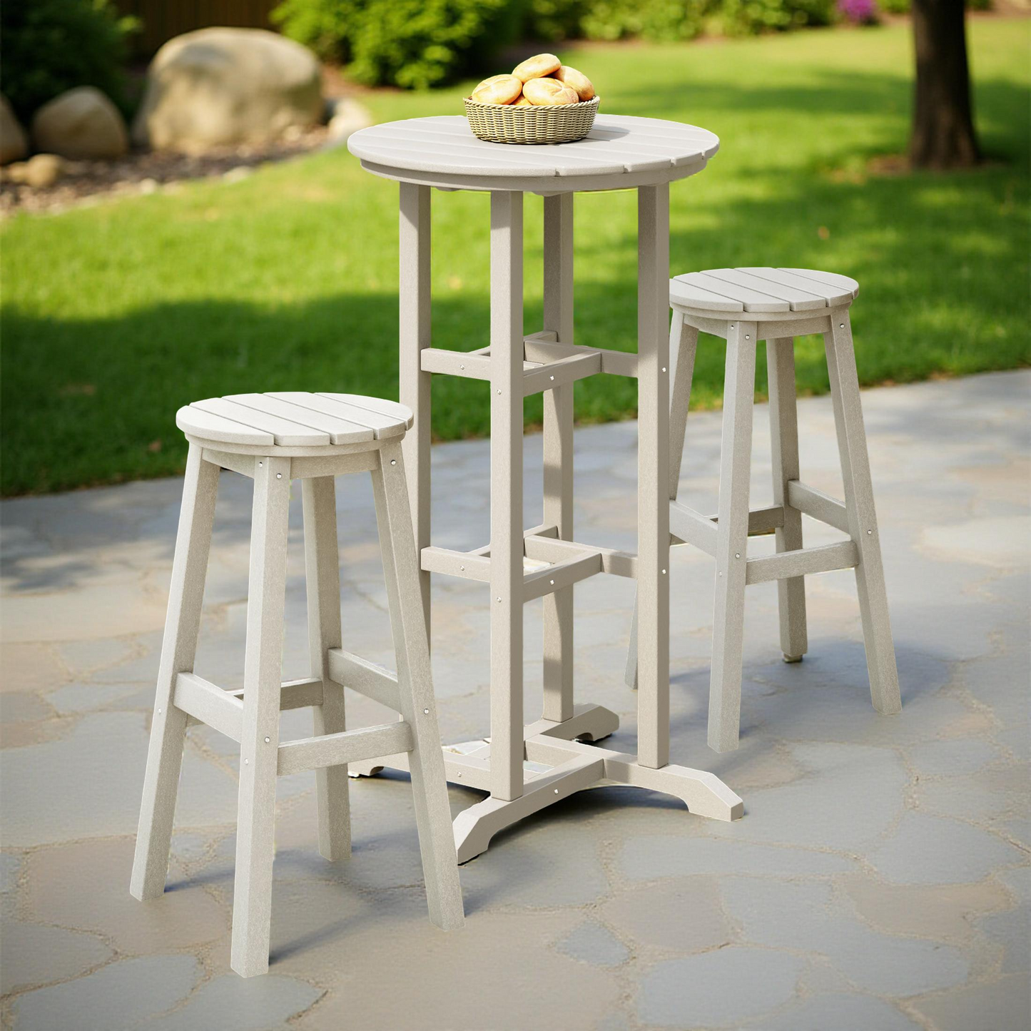 POLYTRENDS™ Stockholm All-Weather Outdoor Round Bar Bistro Table (42" Height)