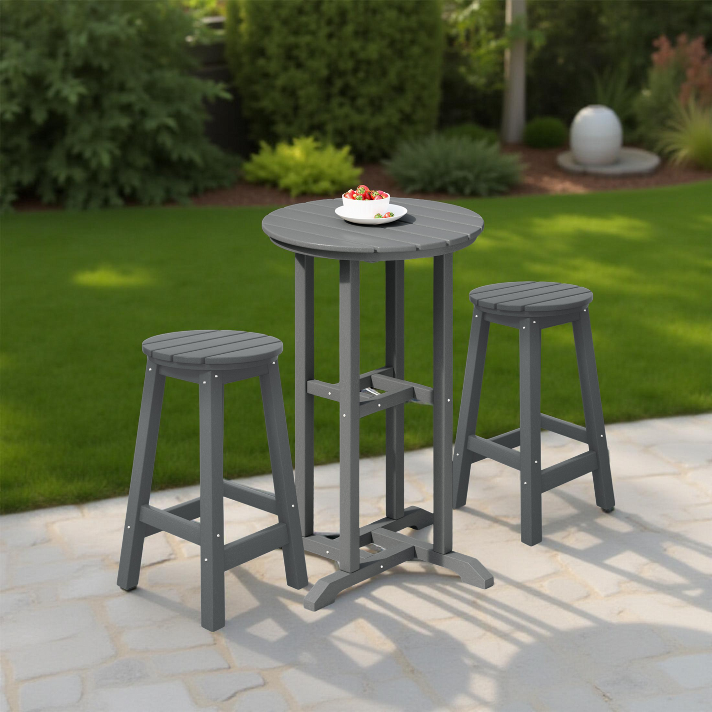 POLYTRENDS™ Stockholm All-Weather Outdoor Round Counter Bistro Table (37" Height)