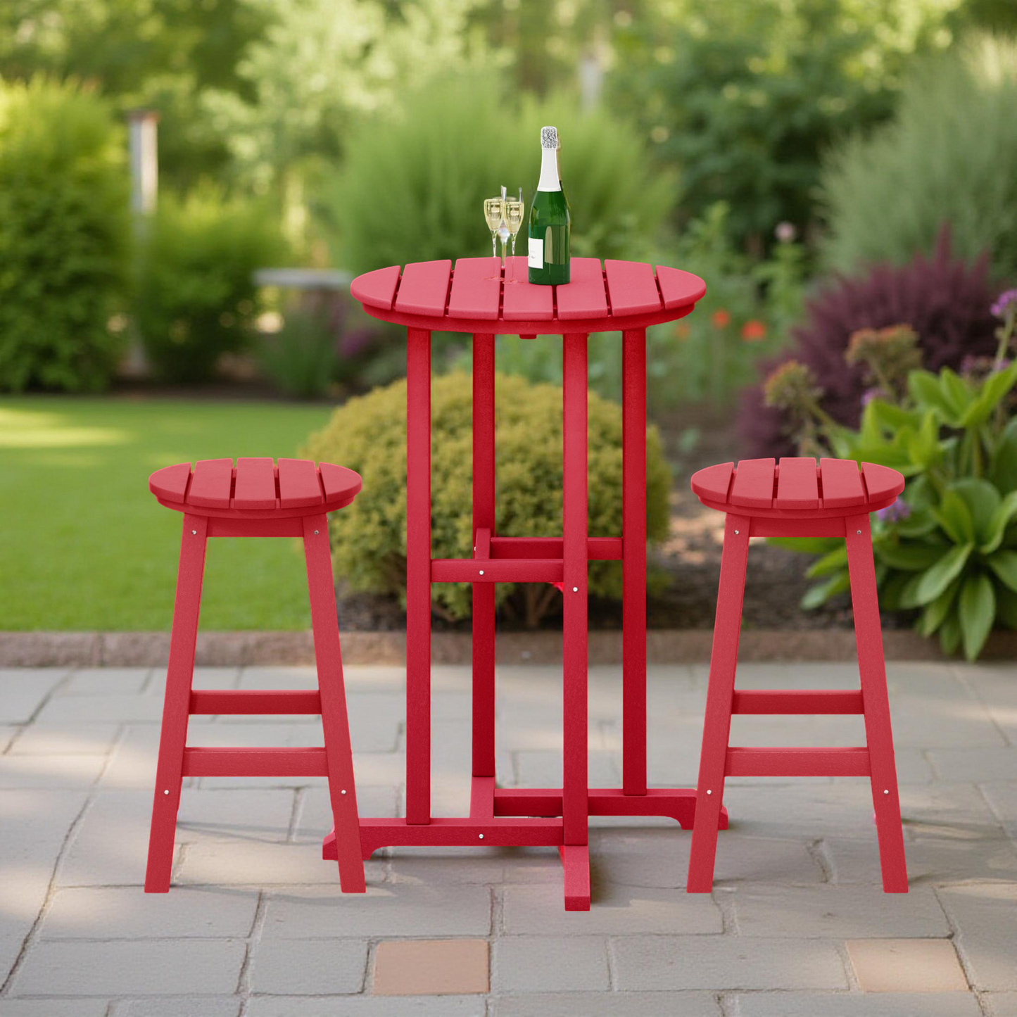 POLYTRENDS™ Stockholm All-Weather Outdoor Round Counter Bistro Table (37" Height)