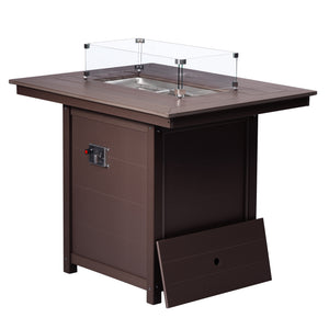 Sedona Rectangular 34" X 46" Counter Fire Pit Table