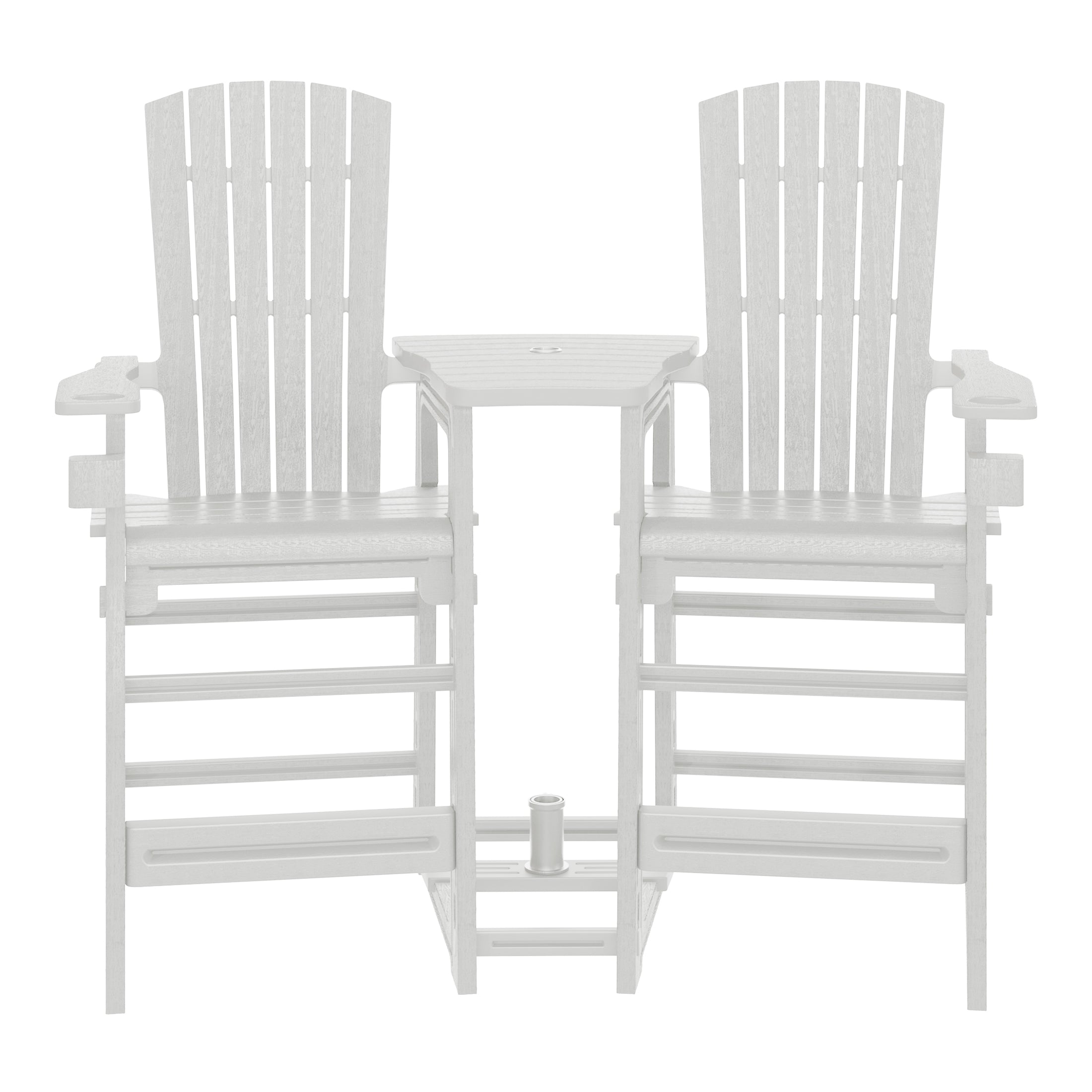 Snap’n Lock Adirondack Balcony Two-Chair Set with Connecting Wedge Table (No Tools or Hardware Required)