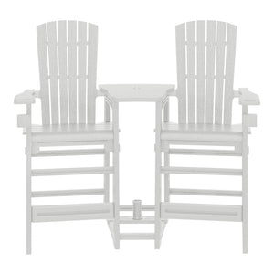 Snap’n Lock Adirondack Balcony Two-Chair Set with Connecting Wedge Table (No Tools or Hardware Required)