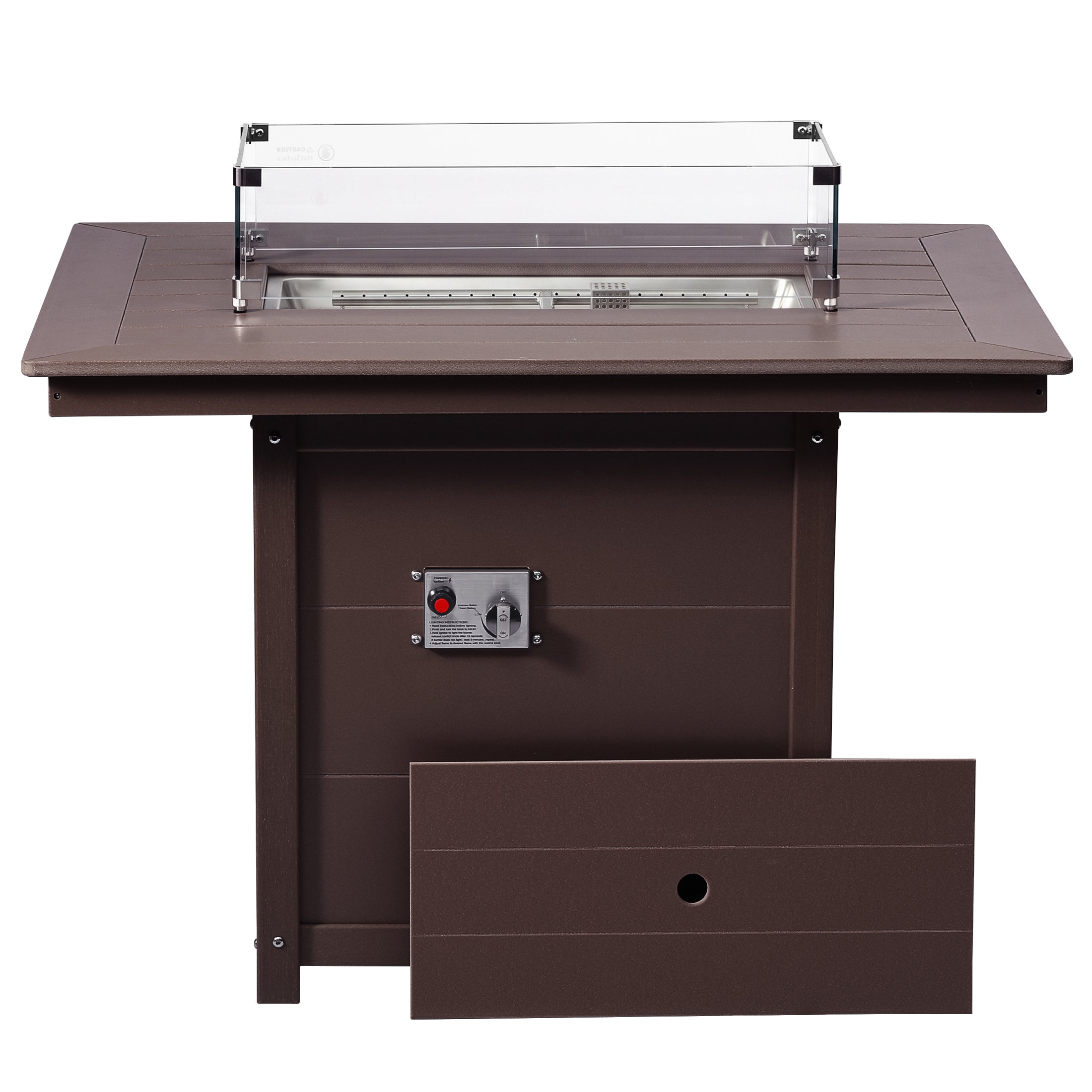 Sedona Rectangular 34" X 46" Dining Fire Pit Table