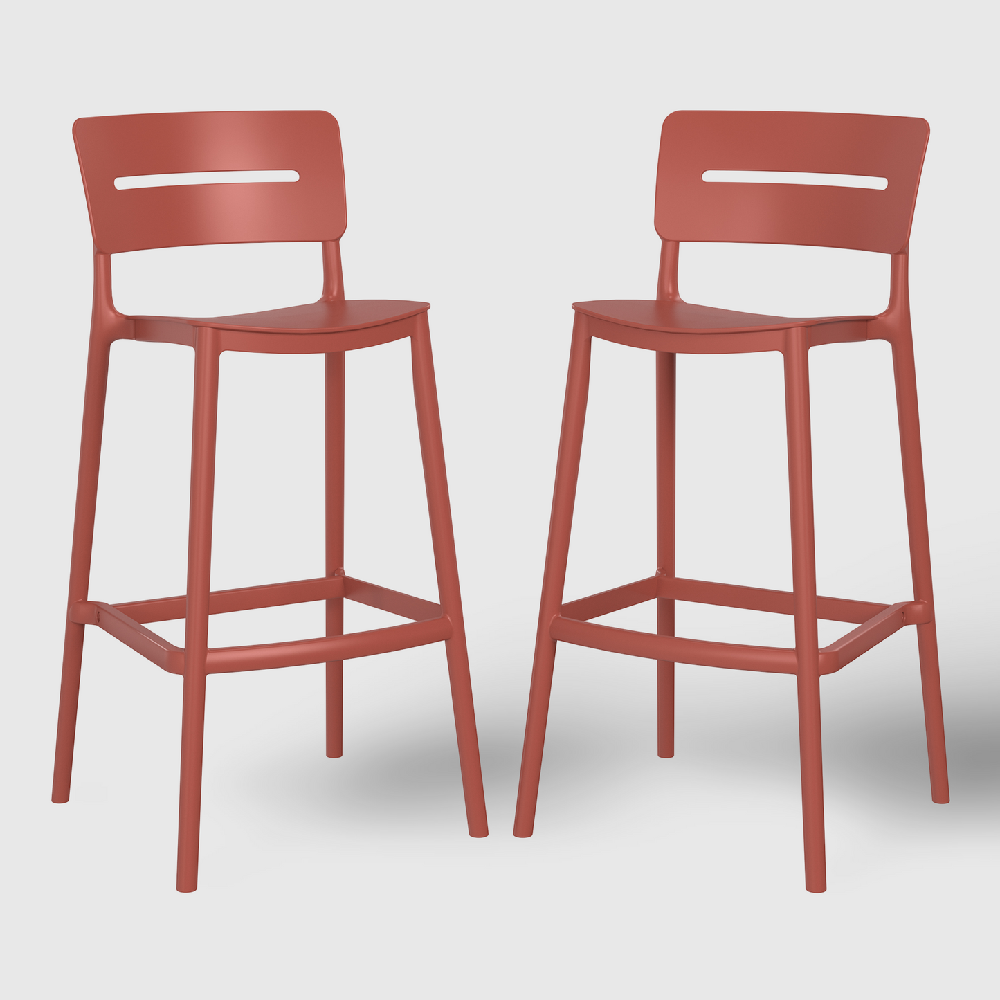 POLYTRENDS™ Copenhagen Lys Indoor Stackable Bar Stool, 29.5" Seat Height (Set of 2)