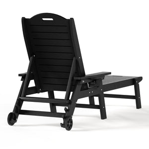 Santa Barbara Reclining Chaise Lounge with Cup Holder and Wheels