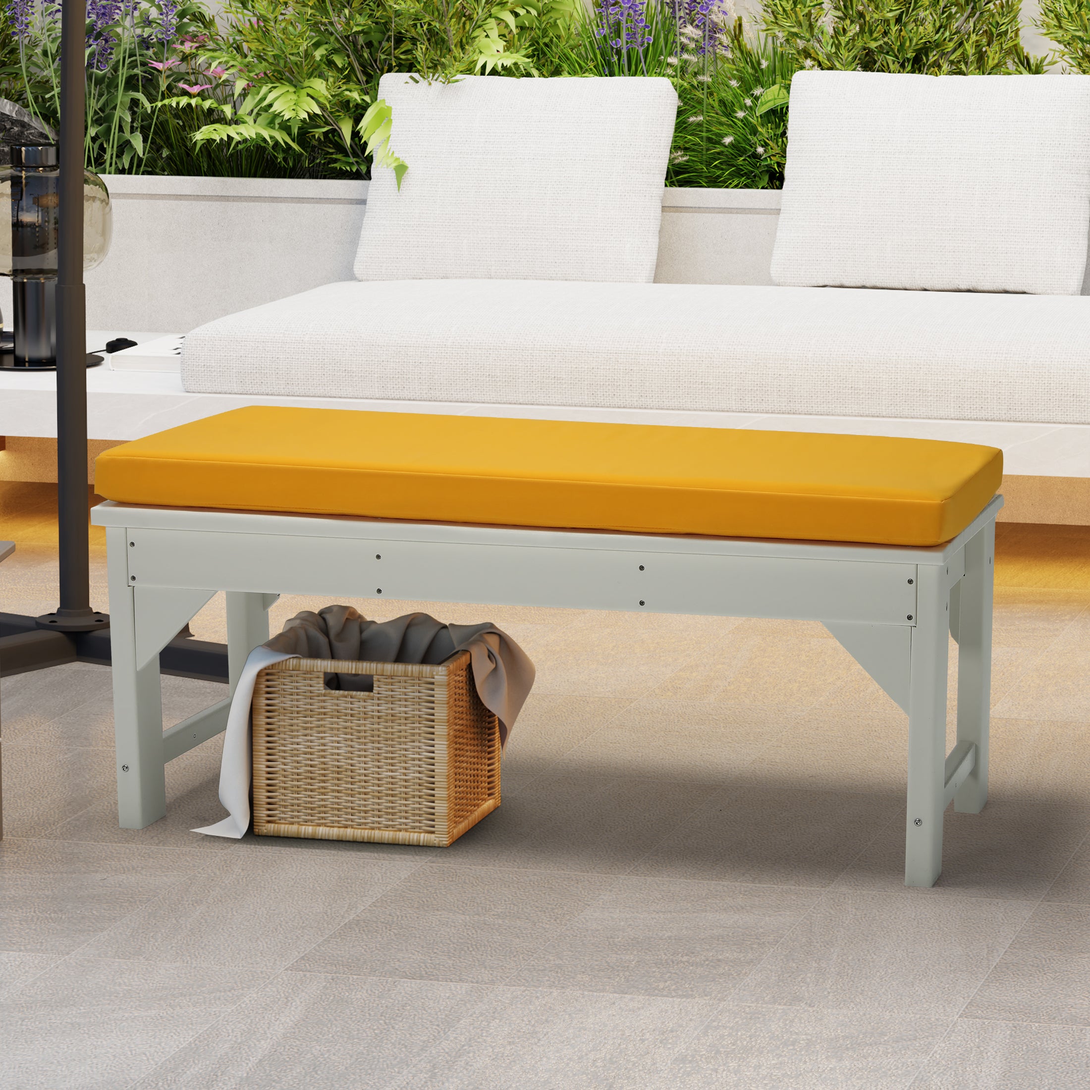 Water Repellent Outdoor Patio Bench Seat Cushion