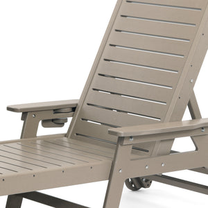 Santa Barbara Reclining Chaise Lounge with Cup Holder and Wheels