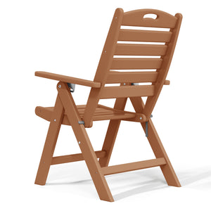 Aarhus All-Weather Outdoor Patio Folding Tall Back Dining Chair (38" High)