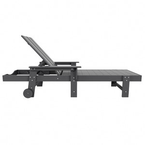 Malibu Modern All-Weather Outdoor Reclining Sun Lounger With Arm Rests & Wheels