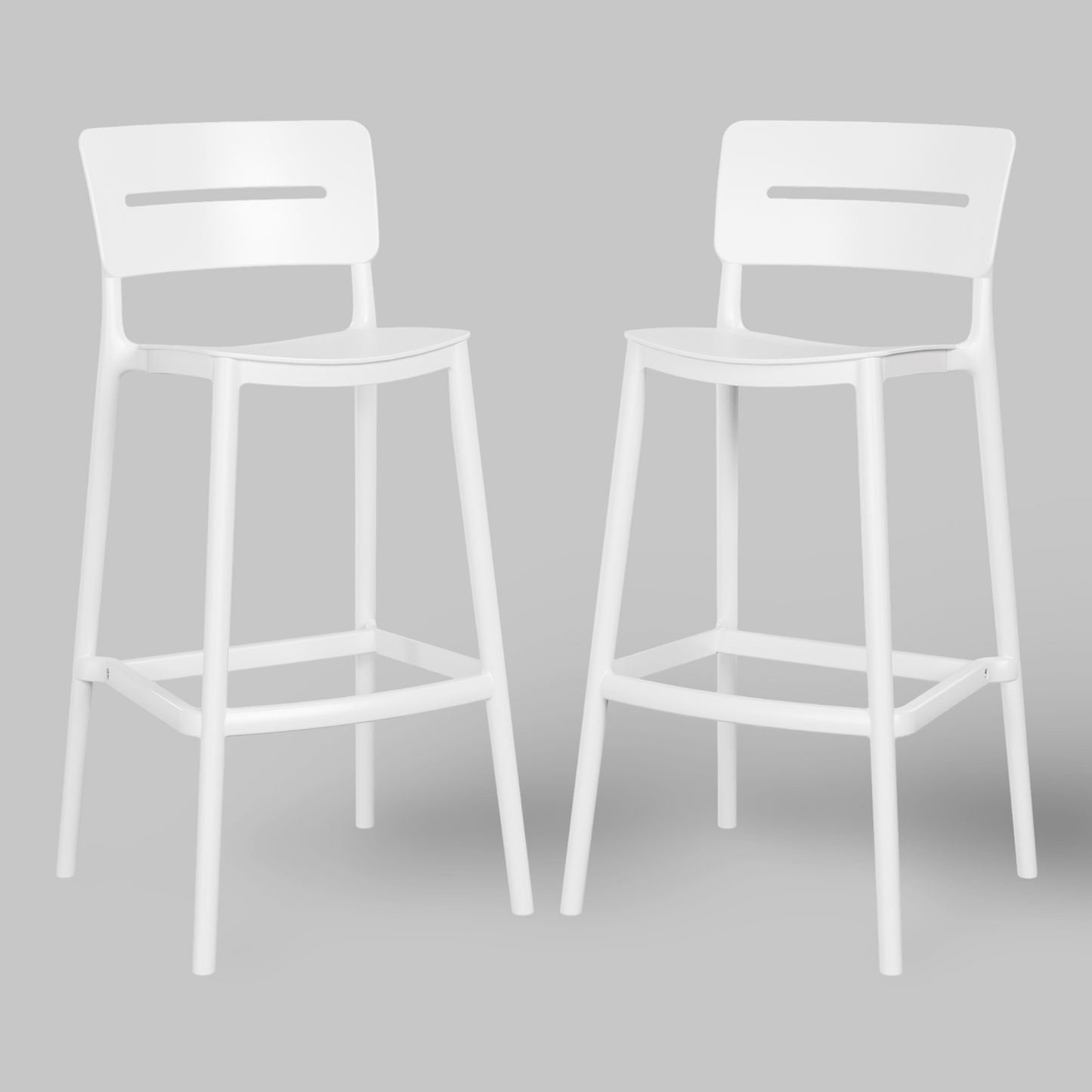 POLYTRENDS™ Copenhagen Lys Indoor Stackable Bar Stool, 29.5" Seat Height (Set of 2)