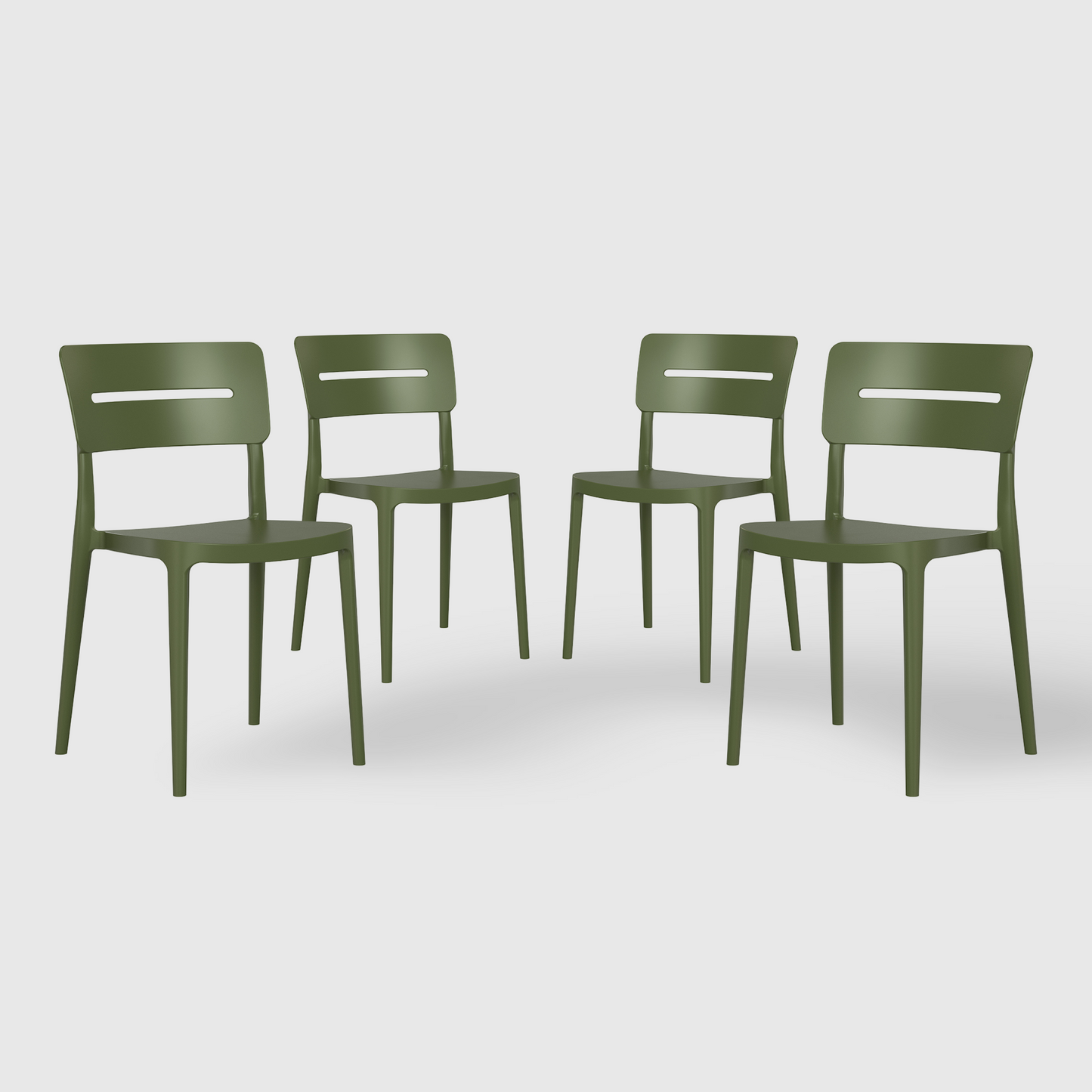 POLYTRENDS™ Copenhagen Lys All-Weather Indoor/Outdoor Stackable Dining Chair (Set of 4)