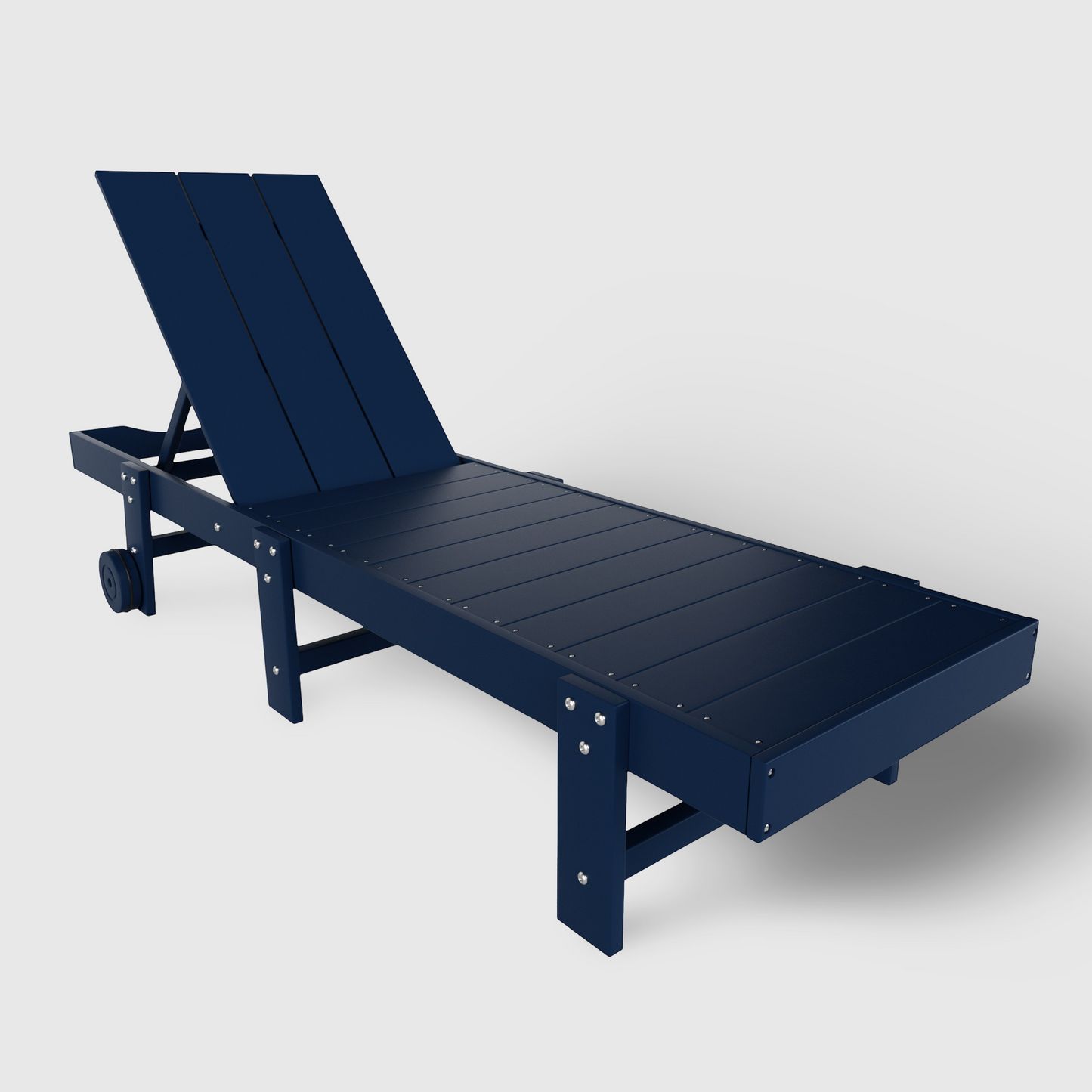 POLYTRENDS™ Malibu Modern All-Weather Outdoor Reclining Sun Lounger With Wheels