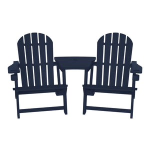 Set of Snap'n Lock Adirondack Chairs with Connecting Wedge Table (No Tools or Hardware)