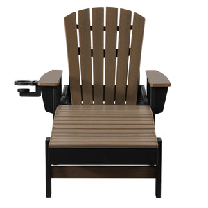 Heritage Ridge Adirondack Chaise Lounge with Arms and Wheels With Cup Holder