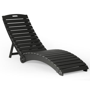 Key West Folding Pool Lounge Chair with Wheels