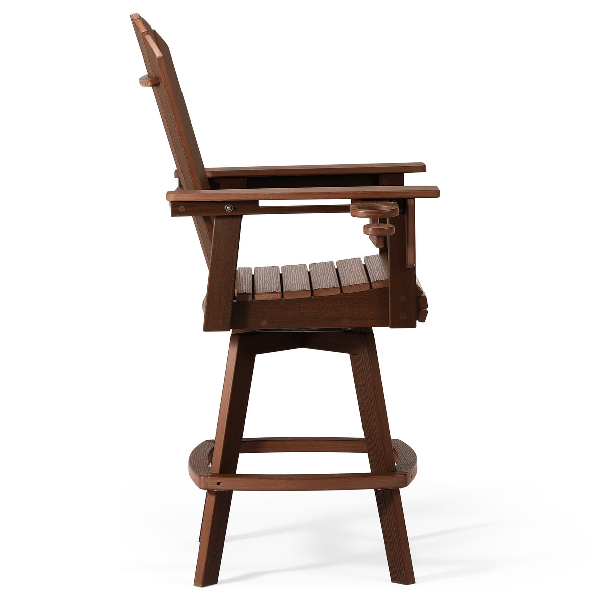 Heritage Ridge Adirondack Swivel Bar Chair With Cup Holder