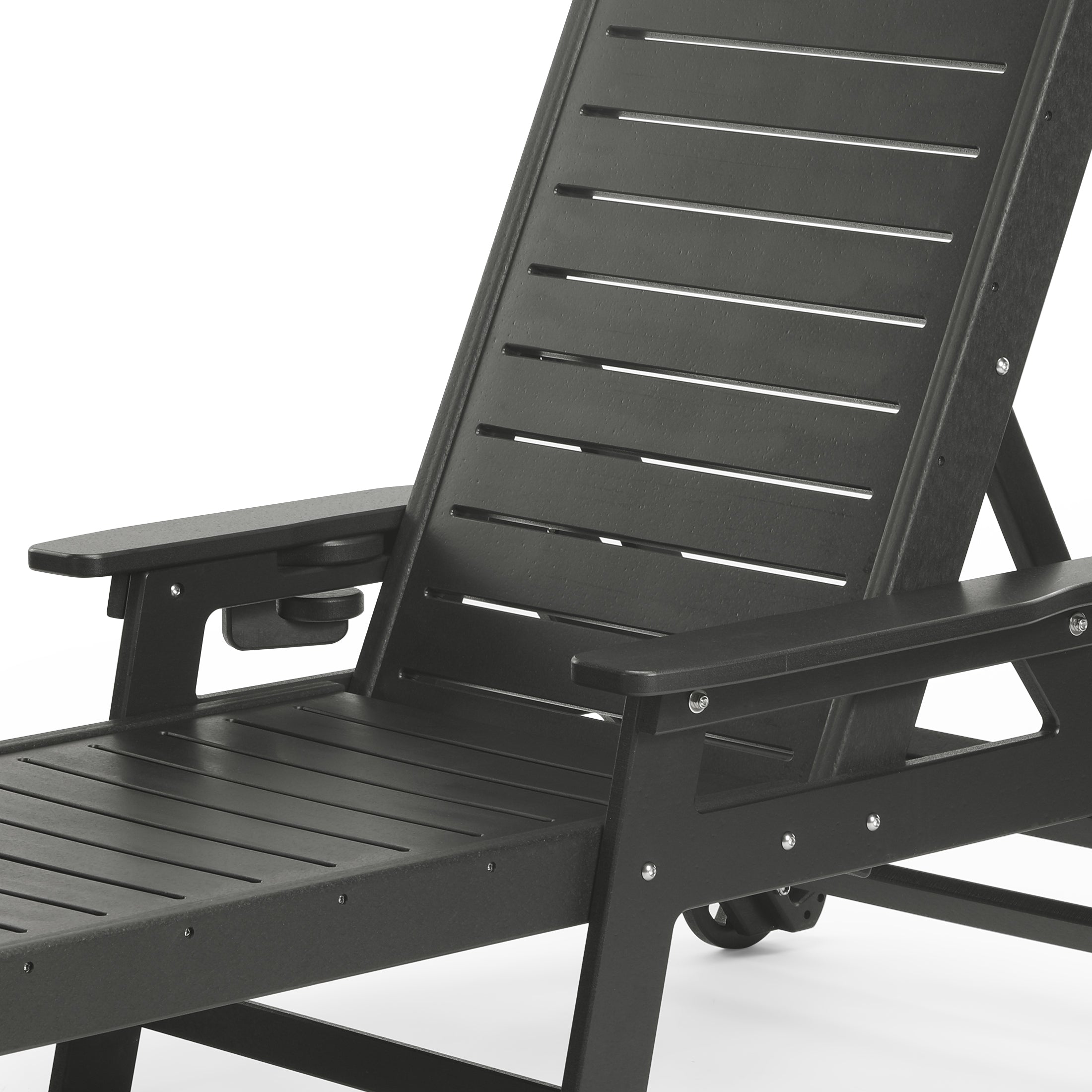Santa Barbara Reclining Chaise Lounge with Cup Holder and Wheels