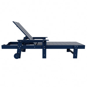 Malibu Modern All-Weather Outdoor Reclining Sun Lounger With Arm Rests & Wheels