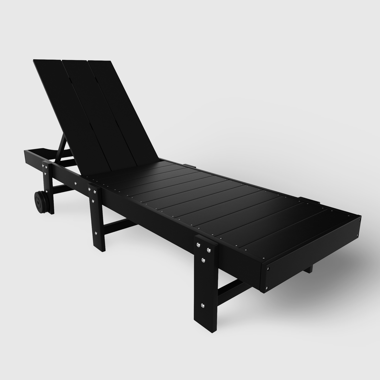 POLYTRENDS™ Malibu Modern All-Weather Outdoor Reclining Sun Lounger With Wheels