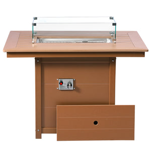 Sedona Rectangular 34" X 46" Dining Fire Pit Table