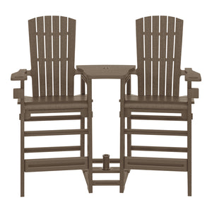 Snap’n Lock Adirondack Balcony Two-Chair Set with Connecting Wedge Table (No Tools or Hardware Required)