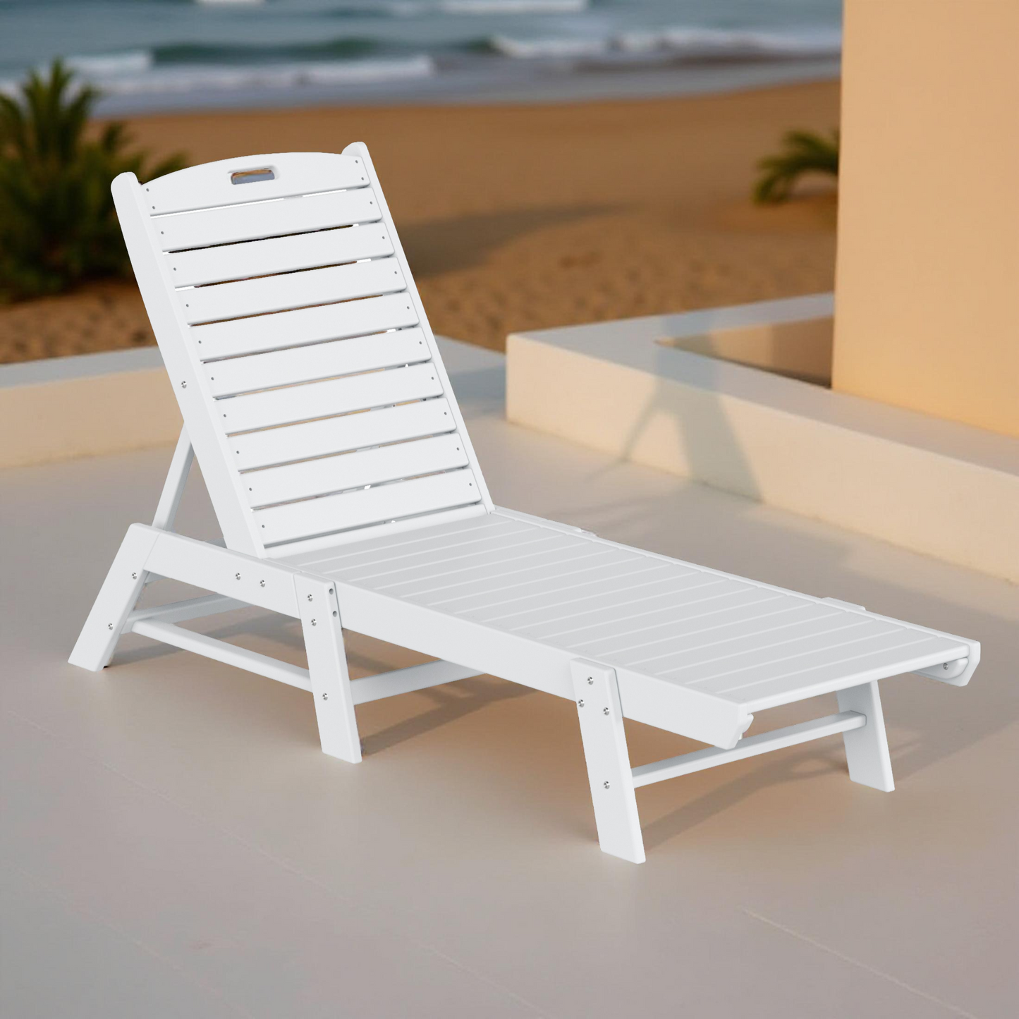 POLYTRENDS™ Santa Monica All-Weather Outdoor Reclining Sun Lounger