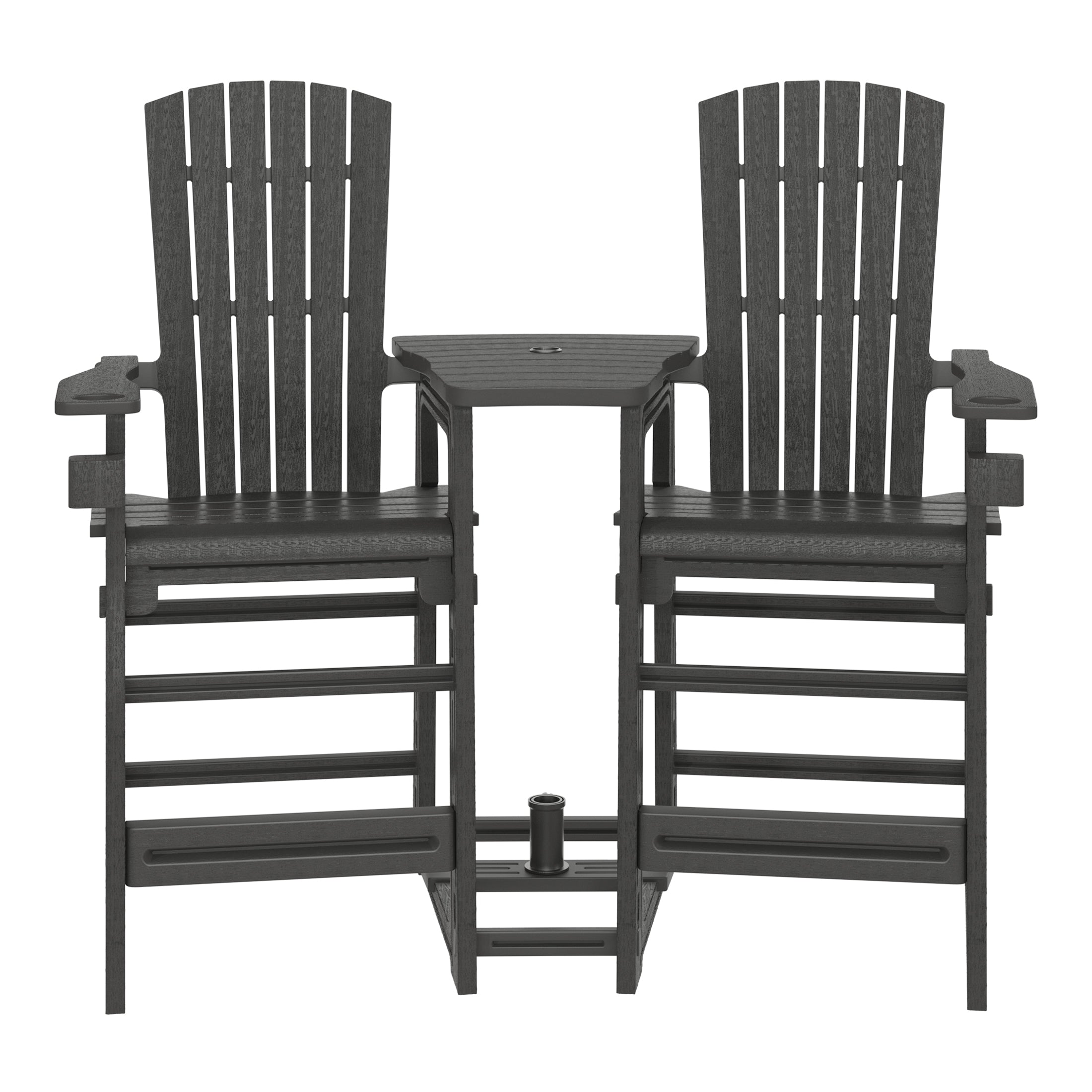 Snap’n Lock Adirondack Balcony Two-Chair Set with Connecting Wedge Table (No Tools or Hardware Required)