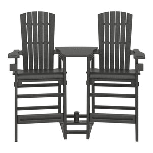 Snap’n Lock Adirondack Balcony Two-Chair Set with Connecting Wedge Table (No Tools or Hardware Required)
